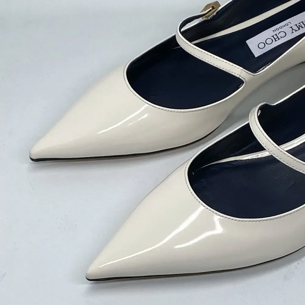 Jimmy Choo Carolyn Leather Mary Jane Flats size 38.5